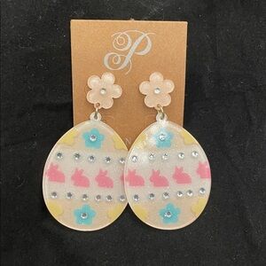 Plunder Design Jewelry Easter Earrings Easter Egg Bunny Dangle Drop Earrings